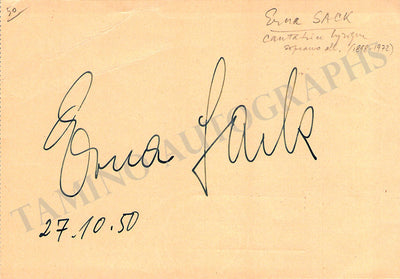 Sack, Erna - Signed Postcard 1950