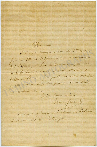 Giraud, Ernest - Autograph Letter Signed