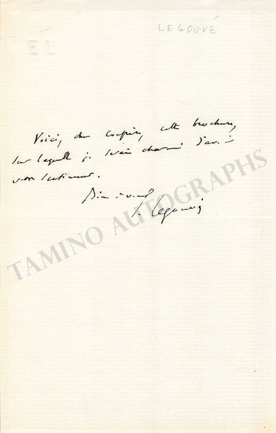 Legouve, Ernest - Set of 2 Autograph Letters Signed