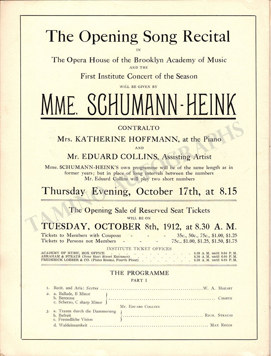 Opera Singers Lot of 15 Unsigned Programs Recital – Tamino