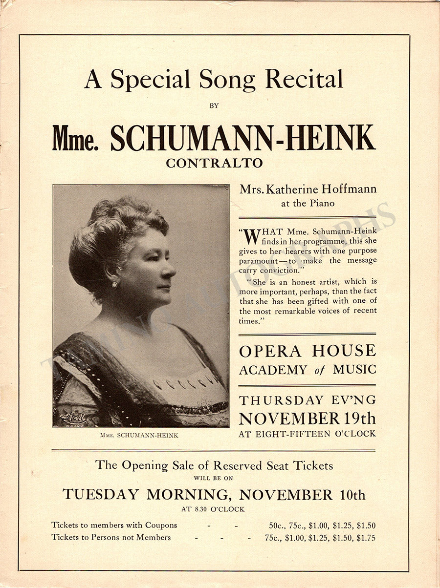 Opera Singers Lot of 15 Unsigned Programs Recital – Tamino