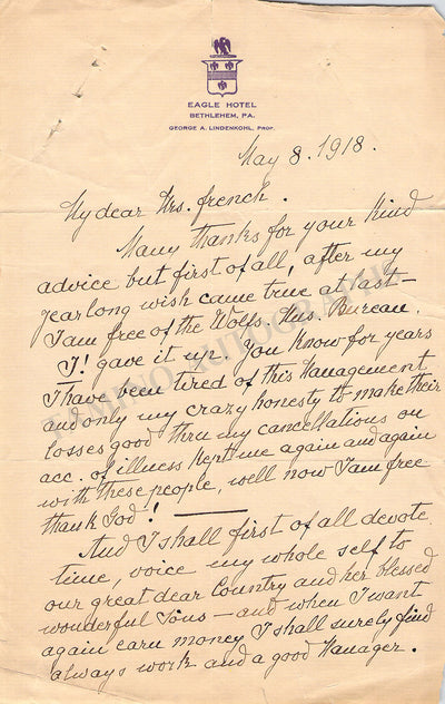 Schumann-Heink, Ernestine - Autograph Letter Signed