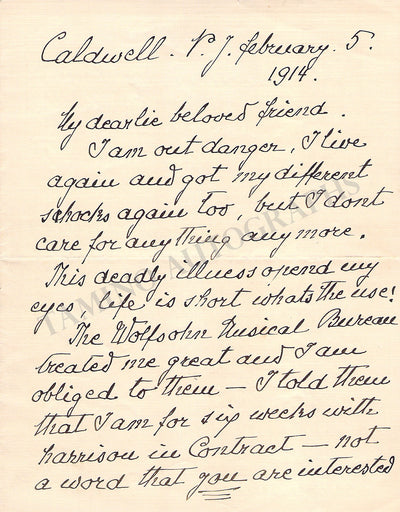 Schumann-Heink, Ernestine - Autograph Letter Signed