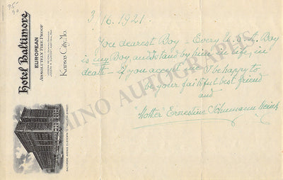 Schumann-Heink, Ernestine - Autograph Note Signed