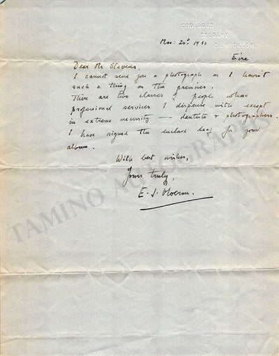 Moeran, Ernst John - Autograph Letter Signed 1950