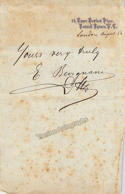 Bevignani, Enrico - Signed Album Page