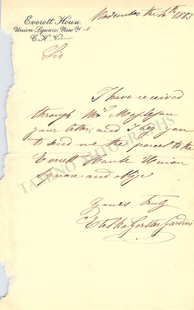 Autograph Note Signed (1883)