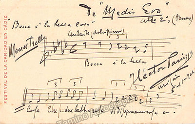 Panizza, Ettore - Autograph Music Quote Signed 1904