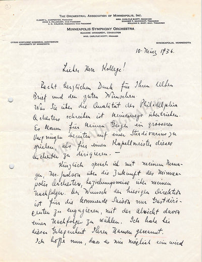 Ormandy, Eugene - Manuscripts Collection