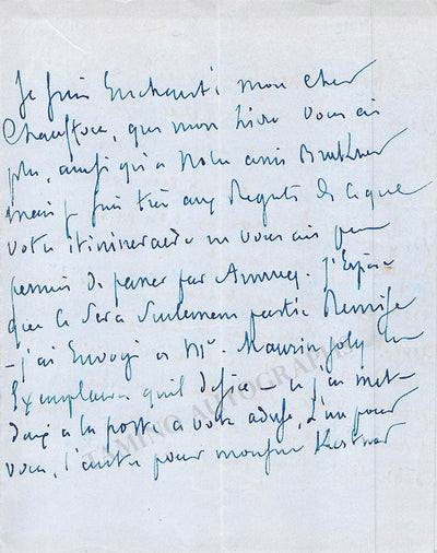 Sue, Eugene - Autograph Letter Signed