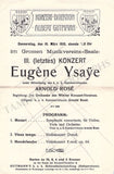 Ysaye, Eugene - Set of 8 Concert Programs Vienna 1902-1911