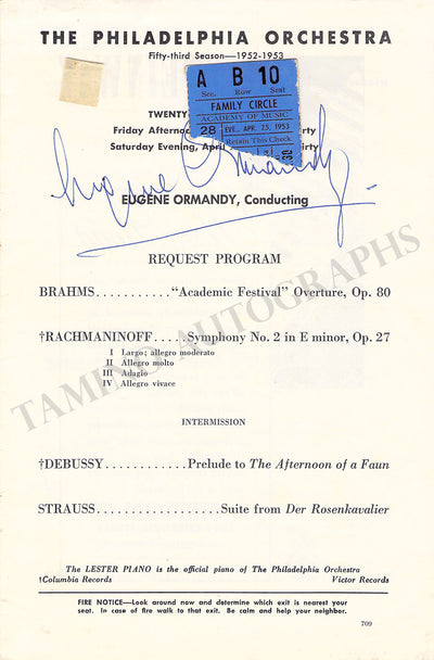 Set x 5 Signed Program Pages (1952-1956)