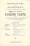 Ysaye, Eugene - Set of 8 Concert Programs Vienna 1902-1911