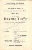 Ysaye, Eugene - Set of 8 Concert Programs Vienna 1902-1911