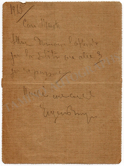 Burzio, Eugenia - Autograph Note Signed 1915