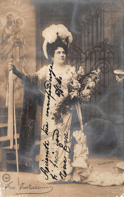 Eva Tetrazzini Autograph Signed Photo Postcard as Tosca