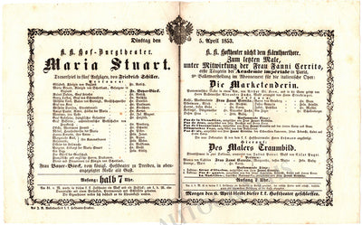 Cerrito, Fanny - Program "Die Marketenderin" 1853