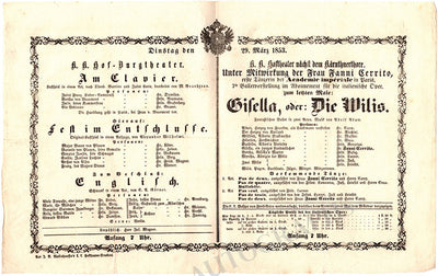 Cerrito, Fanny - Program "Giselle" 1853