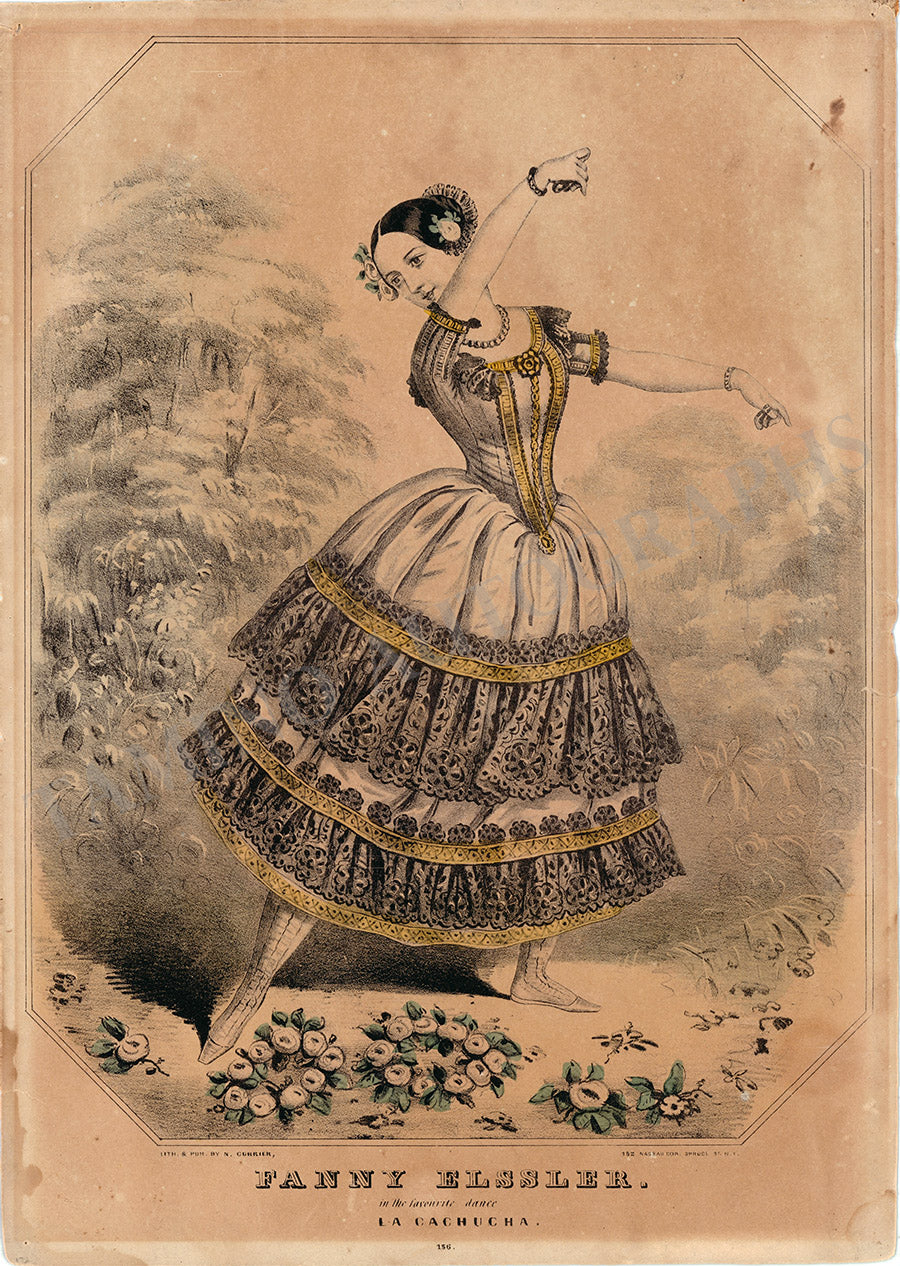 Elssler, Fanny - Vintage Lithograph "La Cachucha"