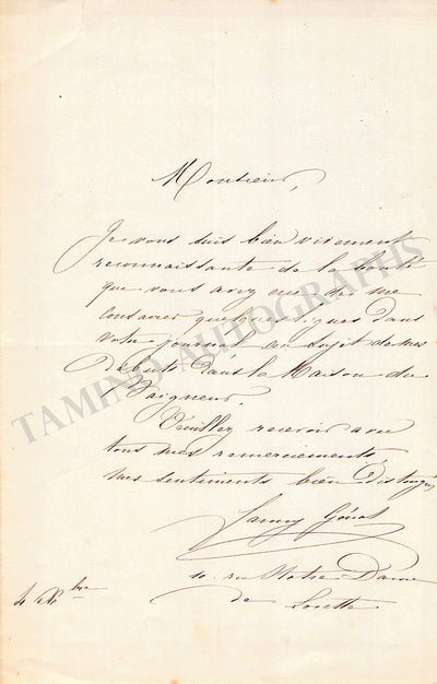 Genat, Fanny - Autograph Letter Signed