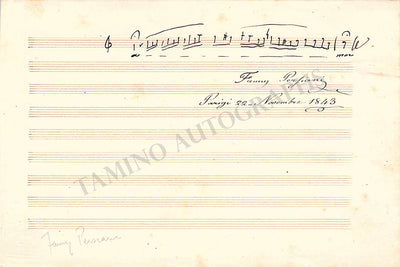 Persiani, Fanny - Autograph Music Quote Signed 1843