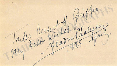 Chaliapin, Fedor - Signed Album Page 1925
