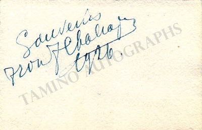 Chaliapin, Fedor - Signed Card 1926