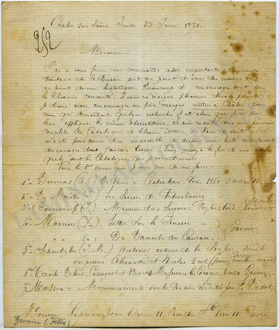 Grenier, Felix - Autograph Letter Signed 1870