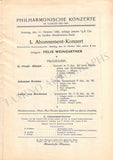 Weingartner, Felix - Set of 5 Concert Programs Vienna 1912-1926