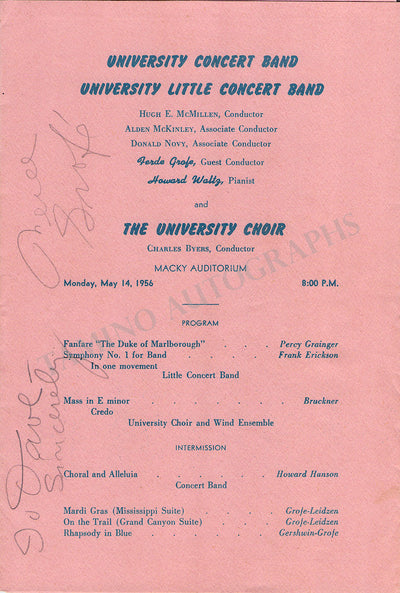 Grofe, Ferde - Signed Program 1956