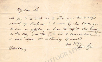 Ries, Ferdinand - Autograph Note Signed