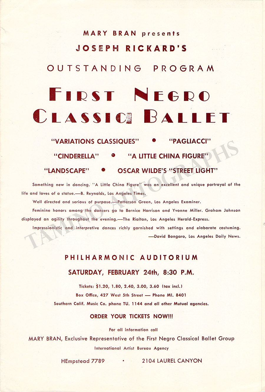 Tagliavini, Ferruccio - Signed Program New York 1951