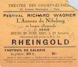 Theatre Des Champs Elysees - Richard Wagner Festival 1929 Program