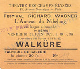 Theatre Des Champs Elysees - Richard Wagner Festival 1929 Program