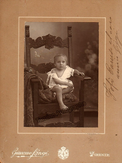 Caruso, Enrico - Rare Photograph of his son "Fofi" with dedication from Caruso
