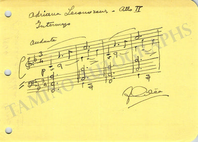 Cilea, Francesco - Autograph Music Quote Signed