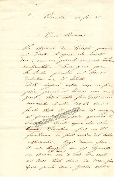 Tamagno, Francesco - Autograph Letter Signed + Photo