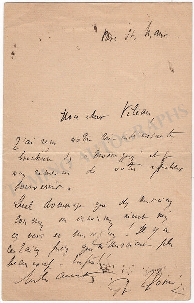 Thome, Francis - Set of 2 Autograph Letters Signed