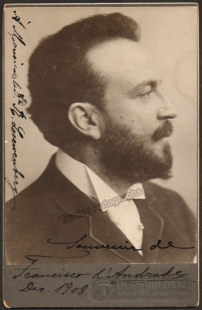 D'Andrade, Francesco - Signed Cabinet Photo 1908