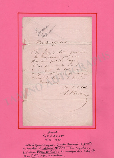 Gevaert, Francois-Auguste - Set of 5 Autograph Items
