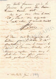 Barry, Francois Pierre - Autograph Letter Signed 1845