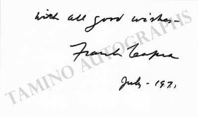 Capra, Frank - Signed Card 1971
