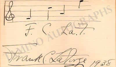 La Forge, Frank - Signed Card 1938