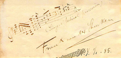 Van der Stucken, Frank - Autograph Musical Quote 1885
