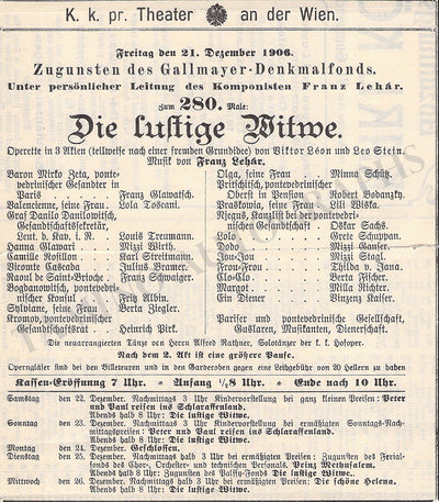 Lehar, Franz - Set of 2 Program Clips Vienna 1904