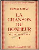 Lehar, Franz - Signed Score La Chanson du Bonheur