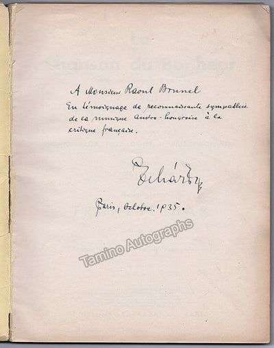 Lehar, Franz - Signed Score La Chanson du Bonheur