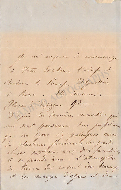 Liszt, Franz - Autograph Letter Signed 1860