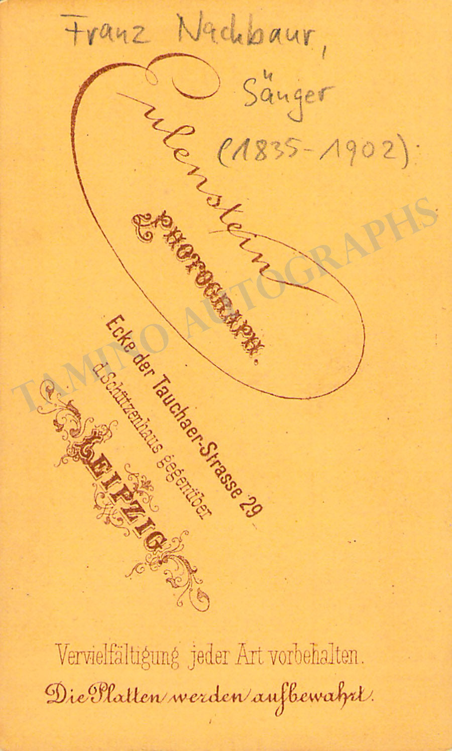 Franz Nachbaur Vintage CDV Photo Tamino