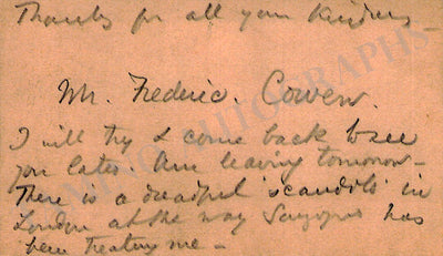 Hymen, Frederic - Autograph Note Signed